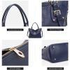 Kattee Leather Handbags Tote Shoulder Bag for Woman Satchel Designer Purse Top Handles Crossbody Bag Large Capacity(Dark Blue)