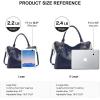 Kattee Leather Handbags Tote Shoulder Bag for Woman Satchel Designer Purse Top Handles Crossbody Bag Large Capacity(Dark Blue)