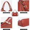 Kattee Leather Handbags Tote Shoulder Bag for Woman Satchel Designer Purse Top Handles Crossbody Bag Large Capacity(Rust Red)