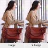 Kattee Leather Handbags Tote Shoulder Bag for Woman Satchel Designer Purse Top Handles Crossbody Bag Large Capacity(Rust Red)