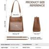 Kattee Leather Handbags for Women, Soft Shoulder Tote Crossbody Purses Bucket Bags with 2 Detachable Straps(Suede Coffee)