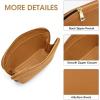 Kattee Leather Makeup Bag, Travel Cosmetic Bag Set, Toiletry Bag Organizer for Women, 1-PACK, Medium, Brown(Brown)