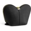 Kattee Leather Makeup Bag, Travel Large capacity Comestic Bag for Women, Heart Shaped Portable Organizer Toiletry Bag for Working, Black(Black)