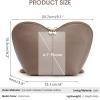 Kattee Leather Makeup Bag, Travel Large capacity Comestic Bag for Women, Heart Shaped Portable Organizer Toiletry Bag for Working, Black(Khaki)