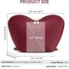Kattee Leather Makeup Bag, Travel Large capacity Comestic Bag for Women, Heart Shaped Portable Organizer Toiletry Bag for Working, Black(Wine Red)