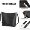 Kattee Leather Purses and Handbags, Bucket Bags for Women, Top Grain Leather Tote Shoulder Crossbody with 2 Straps(Black)