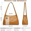 Kattee Leather Purses and Handbags for Women, Soft Genuine Leather Shoulder Hobo Bags with Top Magnetic Snap Closure(Brown)