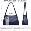 Kattee Leather Purses and Handbags for Women, Soft Genuine Leather Shoulder Hobo Bags with Top Magnetic Snap Closure(Dark Blue)