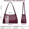 Kattee Leather Purses and Handbags for Women, Soft Genuine Leather Shoulder Hobo Bags with Top Magnetic Snap Closure(Dark Purple)
