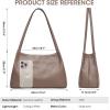 Kattee Leather Purses and Handbags for Women, Soft Genuine Leather Shoulder Hobo Bags with Top Magnetic Snap Closure(Khaki)