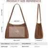 Kattee Leather Purses and Handbags for Women, Soft Genuine Leather Shoulder Hobo Bags with Top Magnetic Snap Closure(Suede Coffee)