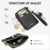 Kattee Leather RFID Wallet Women, Small Wristlet Wallets for Women, Slim Credit Card Holder for Women with Gold Zipper(Black)