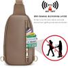 Kattee Leather Sling Bag for Women, Womens Leather Fanny Crossbody Purse for Travel，Small Sling Bag with RFID Blocking(Khaki)