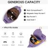 Kattee Leather Sling Bag for Women, Womens Leather Fanny Crossbody Purse for Travel，Small Sling Bag with RFID Blocking(Lavender)