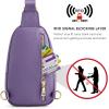 Kattee Leather Sling Bag for Women, Womens Leather Fanny Crossbody Purse for Travel，Small Sling Bag with RFID Blocking(Lavender)