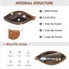 Kattee Leather Small Crossbody Shoulder Bags Purse for Women Trendy, Designer Handbag Pouch Clutch with Wristlet(Brown)