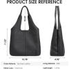 Kattee Leather Tote Bag Purse for Women, Leather Womens Tote Handbags Hobo Shoulder Bags, Large Capacity(Black)