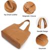 Kattee Leather Tote Bag Purse for Women, Leather Womens Tote Handbags Hobo Shoulder Bags, Large Capacity(Brown)