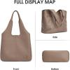 Kattee Leather Tote Bag Purse for Women, Leather Womens Tote Handbags Hobo Shoulder Bags, Large Capacity(Khaki)