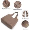 Kattee Leather Tote Bag Purse for Women, Leather Womens Tote Handbags Hobo Shoulder Bags, Large Capacity(Khaki)