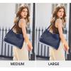 Kattee Leather Tote Bags for Women, Casual Shoulder Hobo Purses and Handbags, Top Magnetic Snap Closure(Dark Blue)