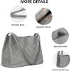 Kattee Leather Tote Bags for Women, Casual Shoulder Hobo Purses and Handbags, Top Magnetic Snap Closure(Grey)