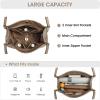 Kattee Leather Tote Bags for Women, Casual Shoulder Hobo Purses and Handbags, Top Magnetic Snap Closure(Khaki)