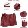 Kattee Leather Tote Bags for Women, Casual Shoulder Hobo Purses and Handbags, Top Magnetic Snap Closure(Wine Red)