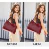 Kattee Leather Tote Bags for Women, Casual Shoulder Hobo Purses and Handbags, Top Magnetic Snap Closure(Wine Red)