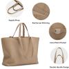 Kattee Leather Tote Bags for Women Soft Shoulder Purses Handbags Travel Work Bags Top Grain Leather Large Capacity(Apricot)