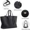 Kattee Leather Tote Bags for Women Soft Shoulder Purses Handbags Travel Work Bags Top Grain Leather Large Capacity(Black)