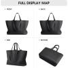 Kattee Leather Tote Bags for Women Soft Shoulder Purses Handbags Travel Work Bags Top Grain Leather Large Capacity(Black)