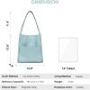 Kattee Leather Tote Shoulder Bag for Women, Leather Purse and Handbags Medium Size(Sky Blue)