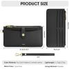 Kattee Leather Wristlet Wallets for Women, RFID Wallets Women, Top Grain Leather Card Holder Phone Purses Clutch Bags(Black)