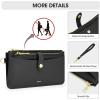 Kattee Leather Wristlet Wallets for Women, RFID Wallets Women, Top Grain Leather Card Holder Phone Purses Clutch Bags(Black)