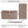 Kattee Leather Wristlet Wallets for Women, RFID Wallets Women, Top Grain Leather Card Holder Phone Purses Clutch Bags(Khaki)