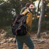 Kattee Men’s Leather Canvas Backpack Large School Bag Travel Rucksack Black(Black)