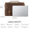 Kattee Men’s Leather Satchel Briefcase, 15.6″ Laptop Messenger Shoulder Bag Tote(Brown)