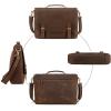 Kattee Men’s Leather Satchel Briefcase, 15.6″ Laptop Messenger Shoulder Bag Tote(Brown)