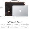Kattee Men’s Leather Satchel Briefcase, 15.6″ Laptop Messenger Shoulder Bag Tote(Deep Coffee)