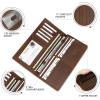 Kattee Men’s Vintage Genuine Leather Long Wallet for Checkbook Credit Cards(1-Brown)