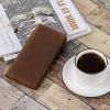 Kattee Men’s Vintage Genuine Leather Long Wallet for Checkbook Credit Cards(1-Brown)