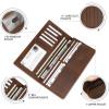 Kattee Men’s Vintage Genuine Leather Long Wallet for Checkbook Credit Cards(1-Dark Brown-1)