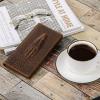 Kattee Men’s Vintage Genuine Leather Long Wallet for Checkbook Credit Cards(1-Dark Brown-1)