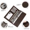 Kattee Men’s Vintage Genuine Leather Long Wallet for Checkbook Credit Cards(1-Dark Brown-2)