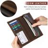 Kattee Men’s Vintage Genuine Leather Long Wallet for Checkbook Credit Cards(1-Dark Brown-2)
