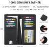 Kattee Men’s Vintage Genuine Leather Long Wallet for Checkbook Credit Cards(2-Black New (with gift box))