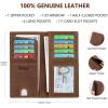 Kattee Men’s Vintage Genuine Leather Long Wallet for Checkbook Credit Cards(2-Brown New (with gift box))