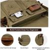 Kattee Military Messenger Bag Canvas Leather Shoulder Bag Fits 15.6 Inch Laptop