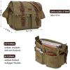 Kattee Military Messenger Bag Canvas Leather Shoulder Bag Fits 15.6 Inch Laptop